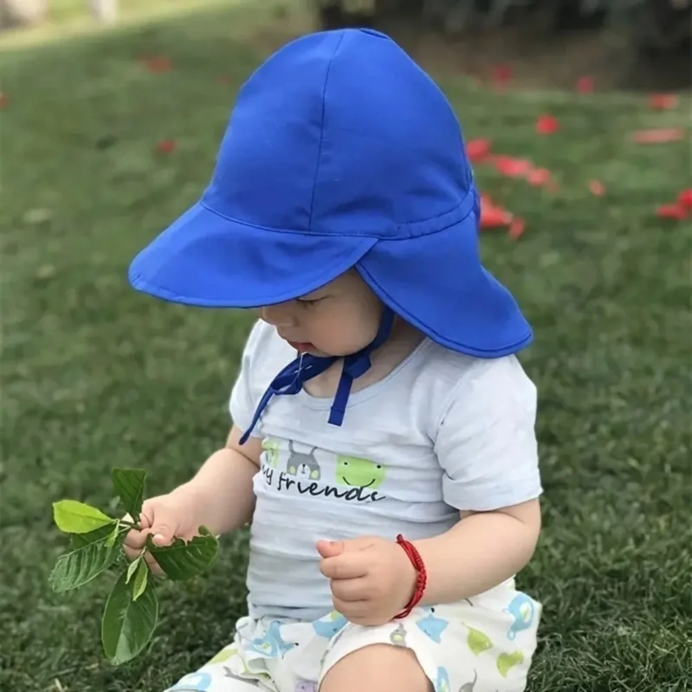 New blue sun protection hat baby toddler small